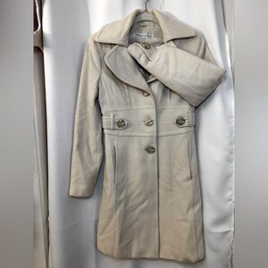 Kenneth Cole pea coat- cream color size 4